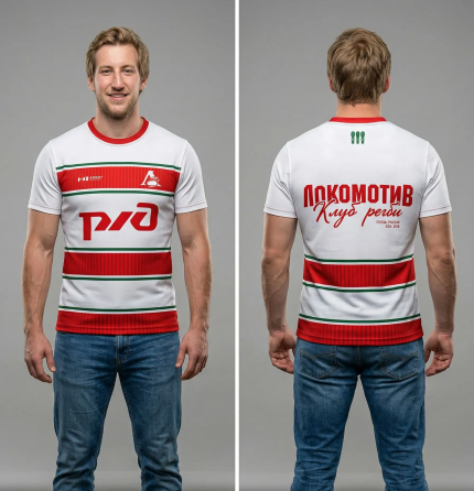 Футболка "РЖД Локомотив". Цвет белый